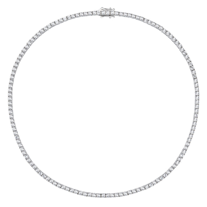 Lab-Created White Sapphire Tennis Necklace in Sterling Silver