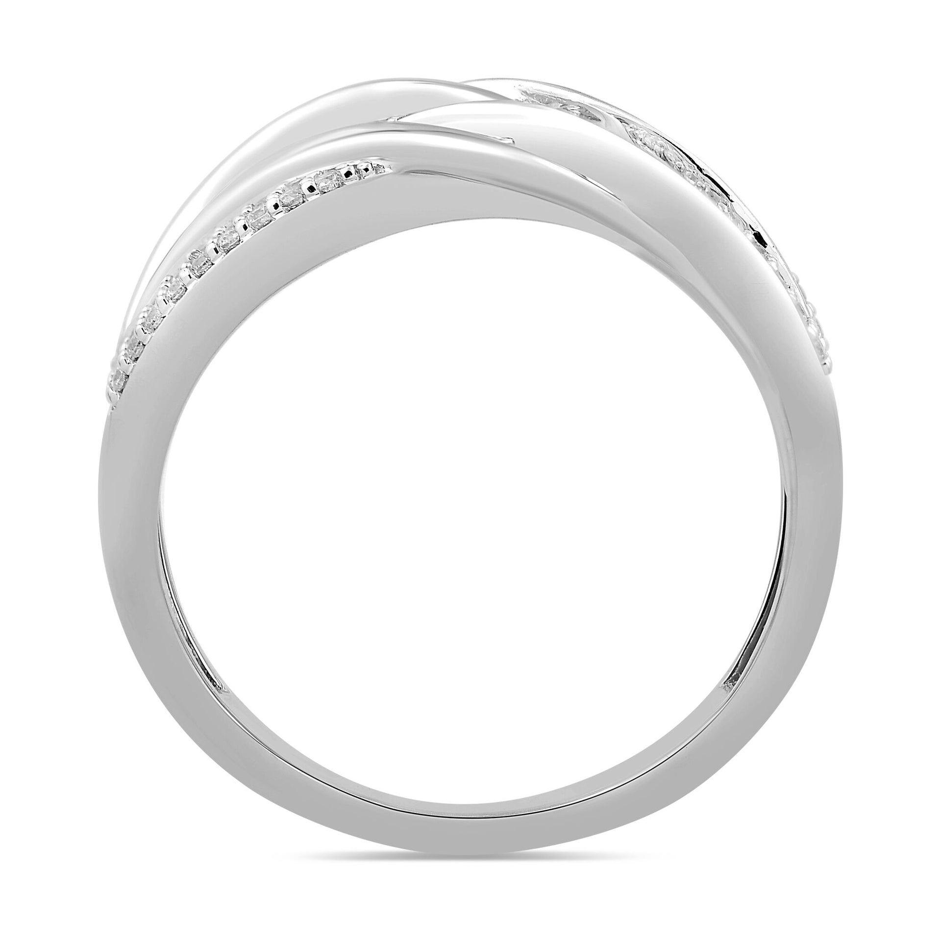 Diamond Two-Row Wrap Ring in Sterling Silver (1/3 ct. tw.)