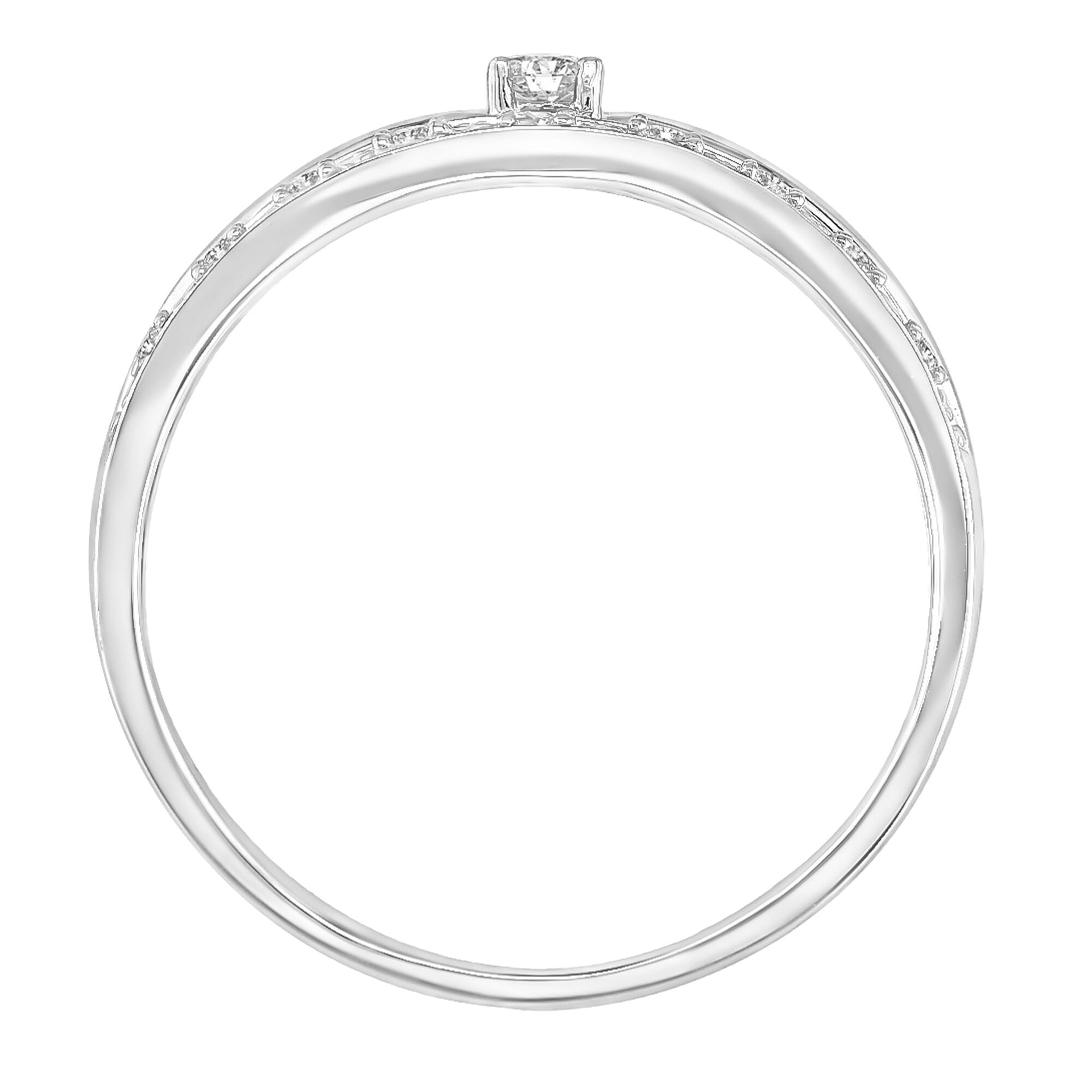 Diamond Two-Row Stack Band in 10K White Gold (1/10 ct. tw.)