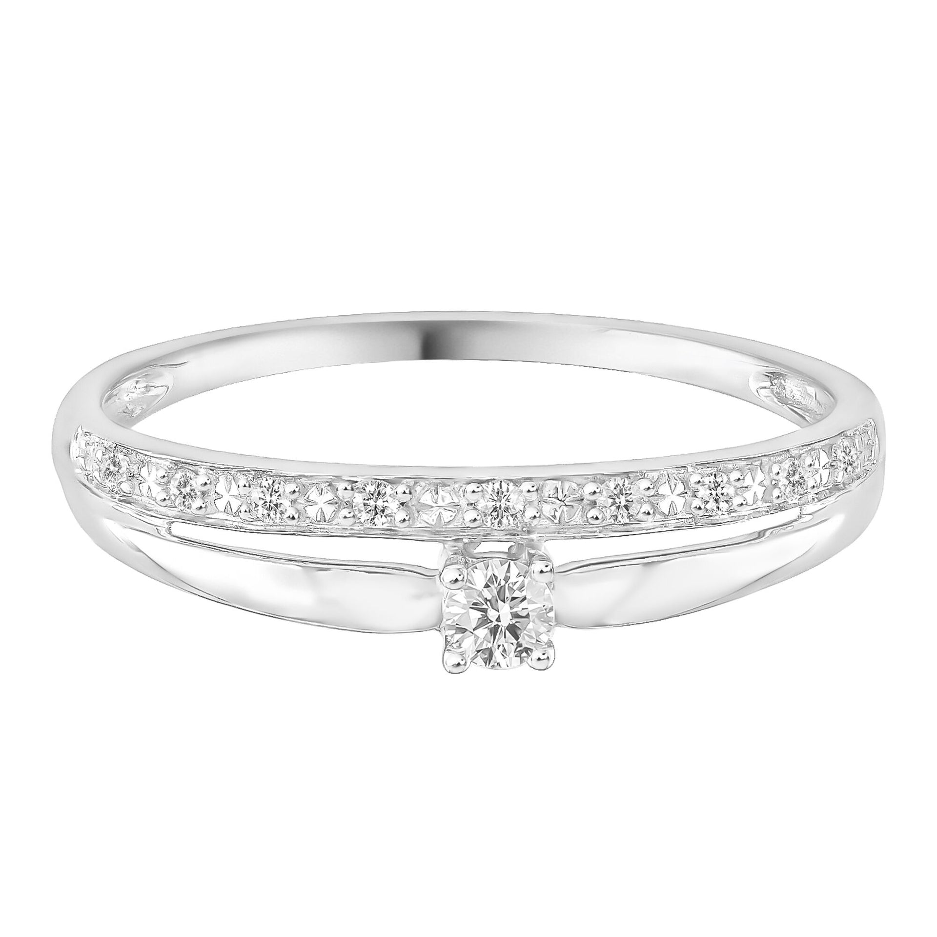 Diamond Two-Row Stack Band in 10K White Gold (1/10 ct. tw.)