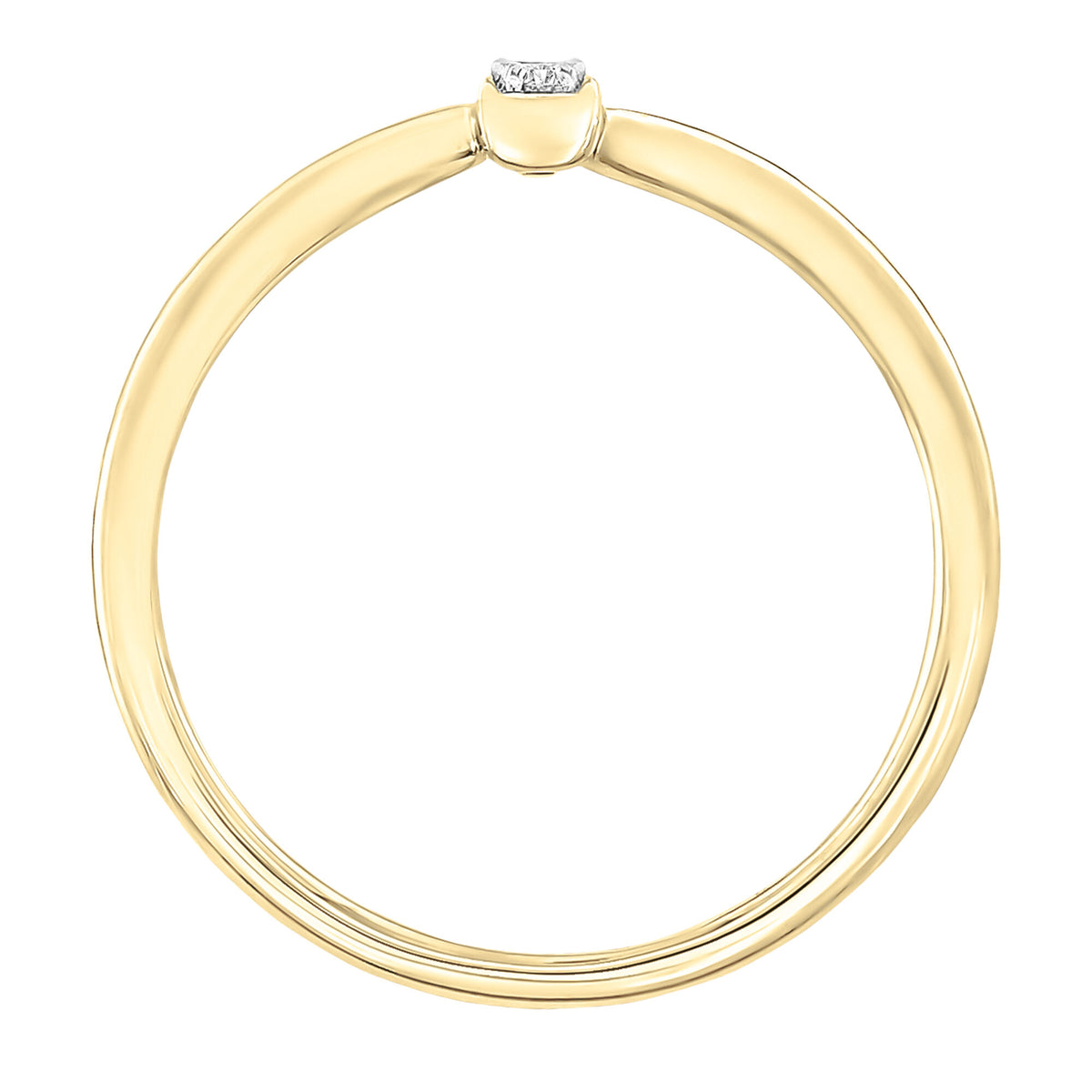 Diamond Accent Bypass Bar Ring in 10K Yellow Gold