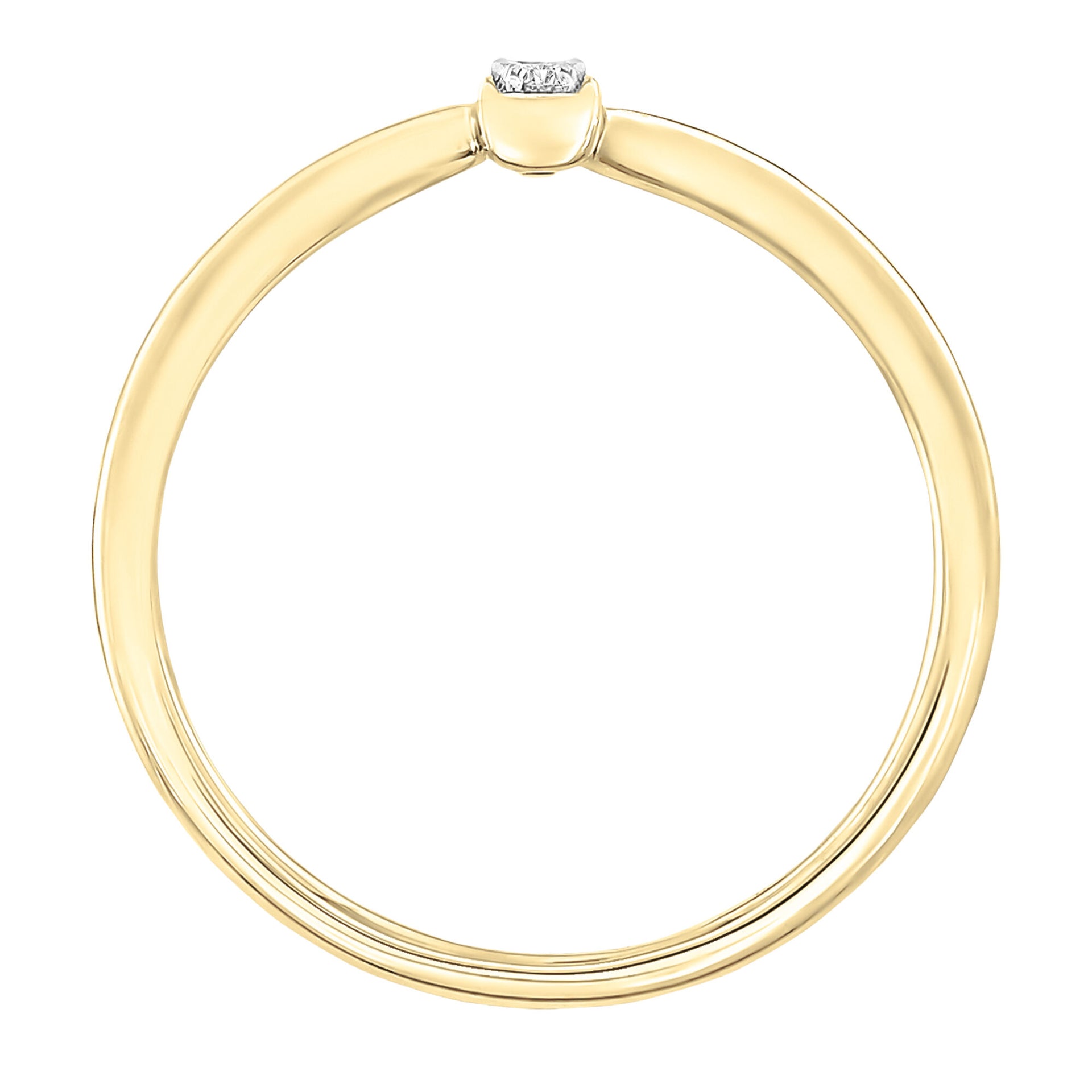 Diamond Accent Bypass Bar Ring in 10K Yellow Gold