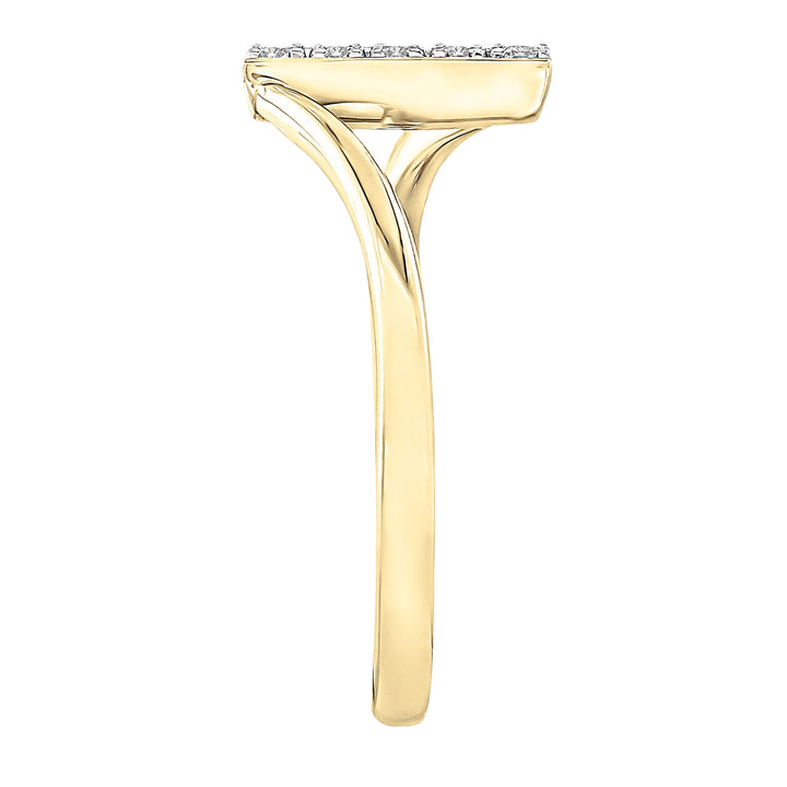 Diamond Accent Bypass Bar Ring in 10K Yellow Gold