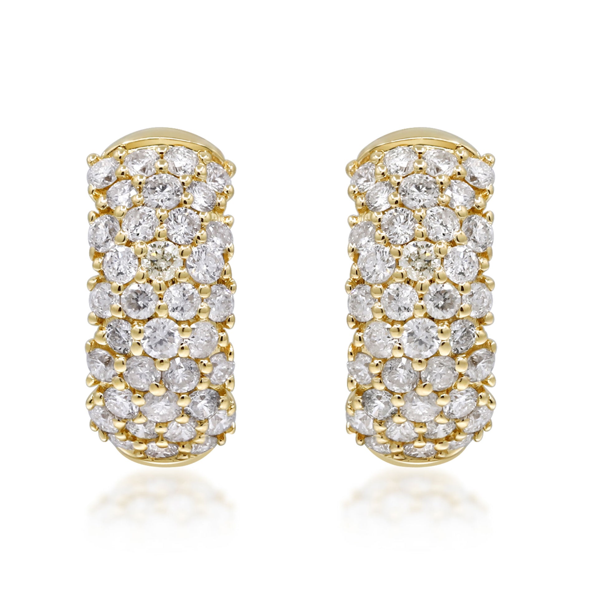 Diamond Reversible Hoop Earrings in 10K Yellow Gold (1 ct. tw.)