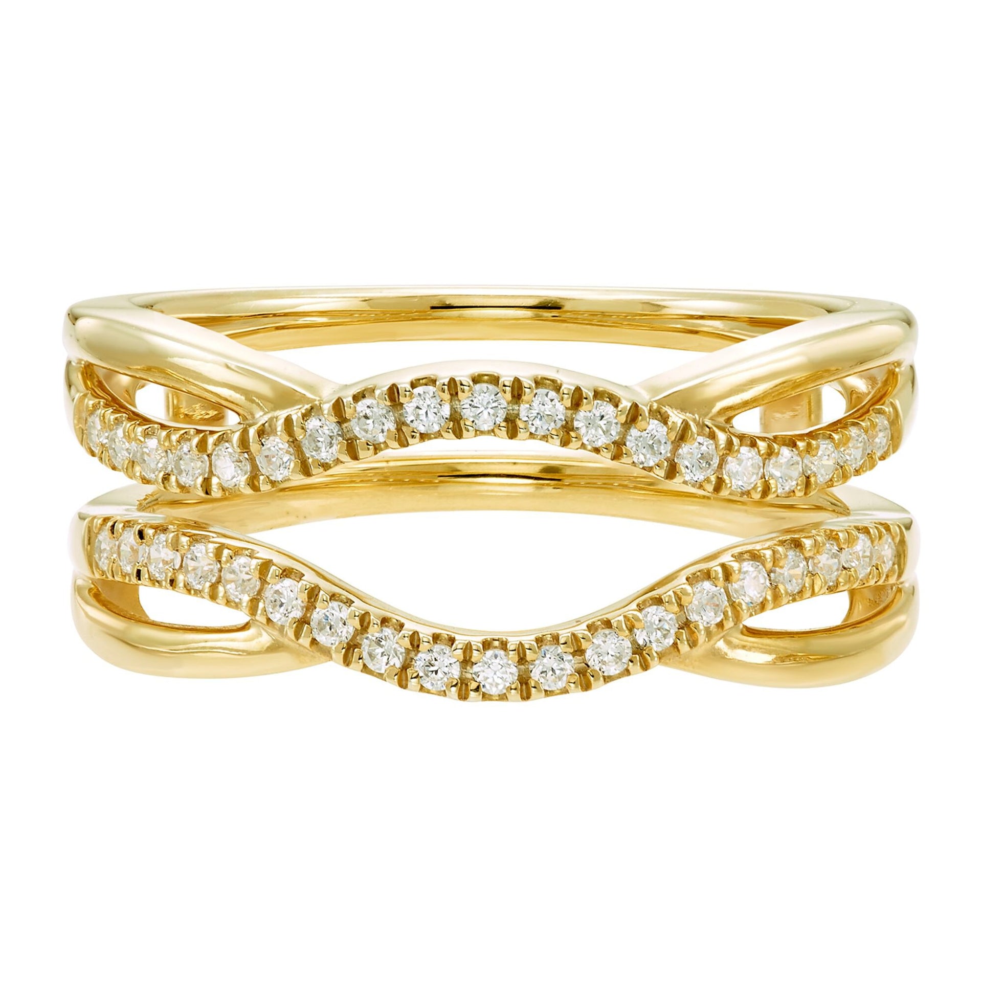 Diamond Contoured Ring Insert in 10K Yellow Gold (1/4 ct. tw.)