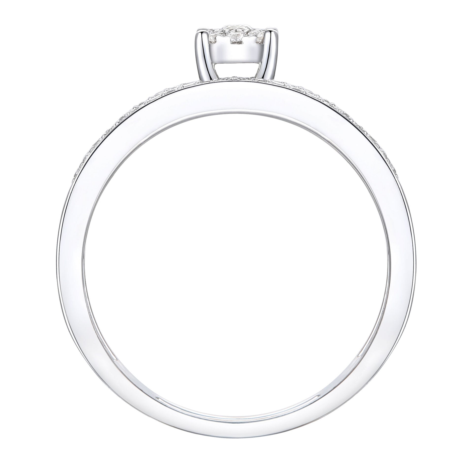 Diamond Double-Row Halo Promise Ring in Sterling Silver (1/4 ct. tw.)