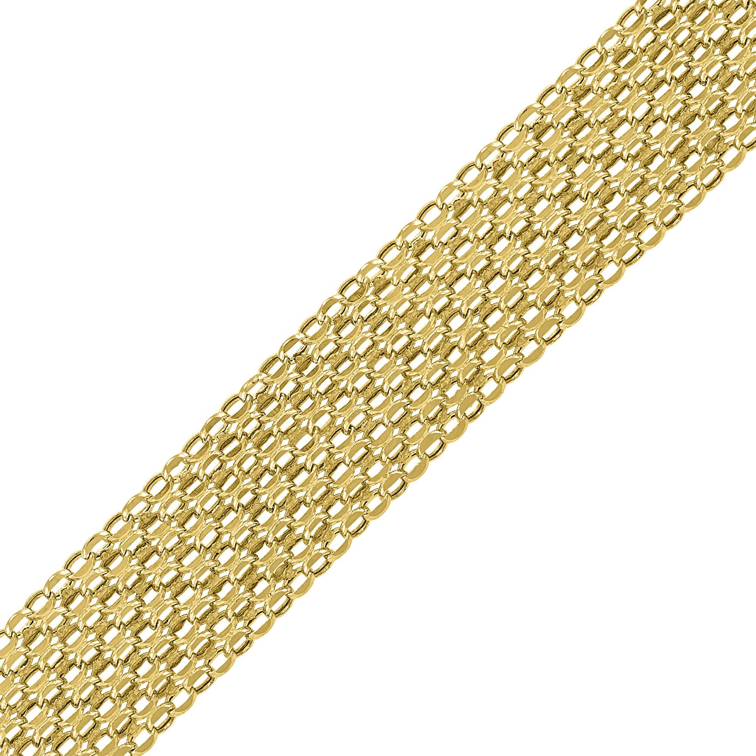 Diamond-Cut Hollow Bismark Chain in 14K Yellow Gold, 11MM, 18”