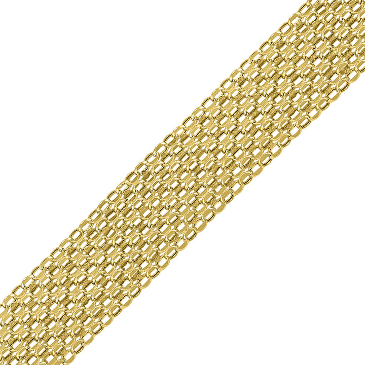 Diamond-Cut Hollow Bismark Chain in 14K Yellow Gold, 11MM, 18”