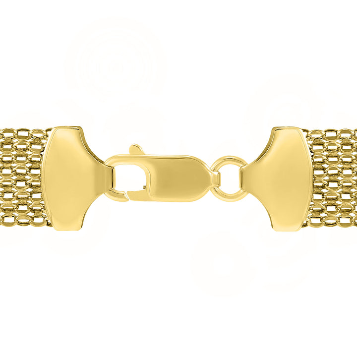 Diamond-Cut Hollow Bismark Chain in 14K Yellow Gold, 11MM, 18”