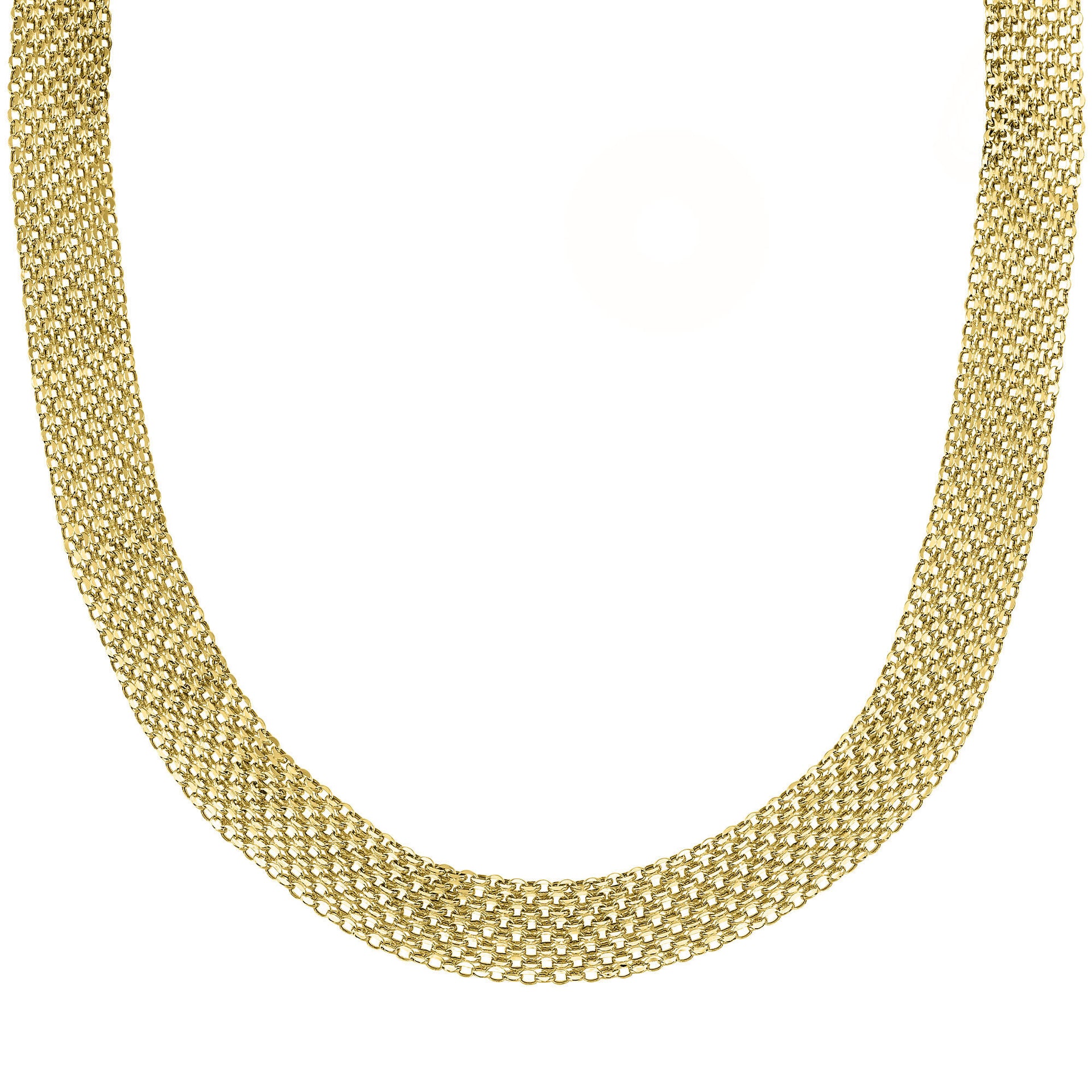 Diamond-Cut Hollow Bismark Chain in 14K Yellow Gold, 11MM, 18”