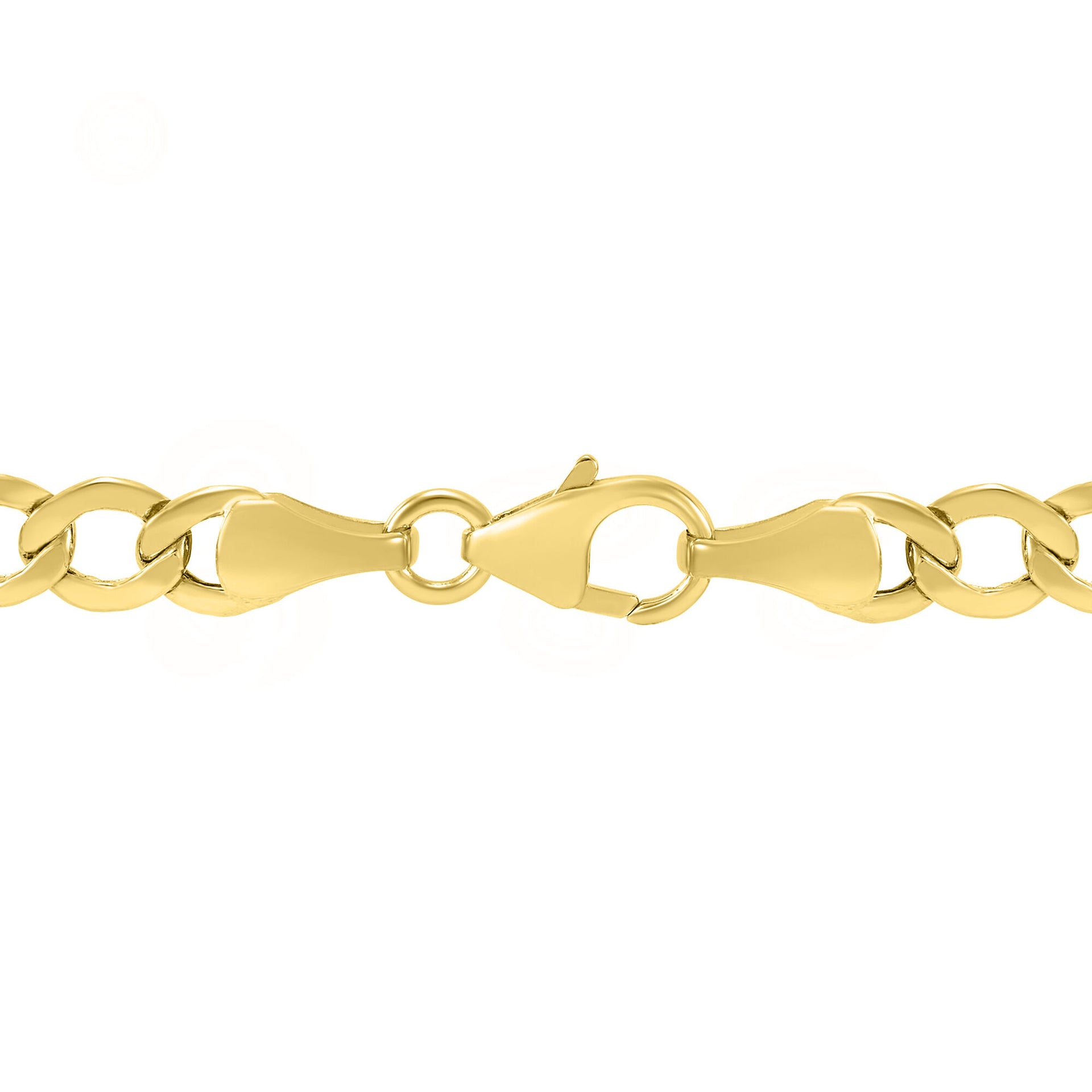 Graduated Hollow Bevel Curb Chain in 14K Yellow Gold, 18”