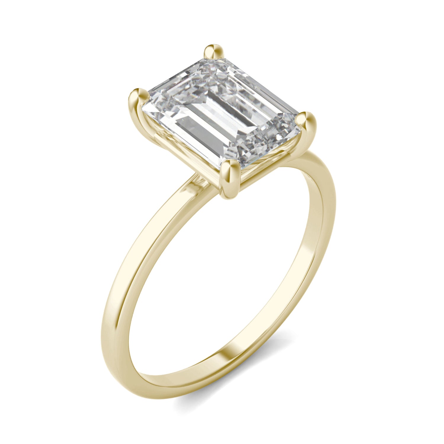 Lab-Created Moissanite Solitaire Engagement Ring in 14K Yellow Gold (2-1/2 ct. dew)