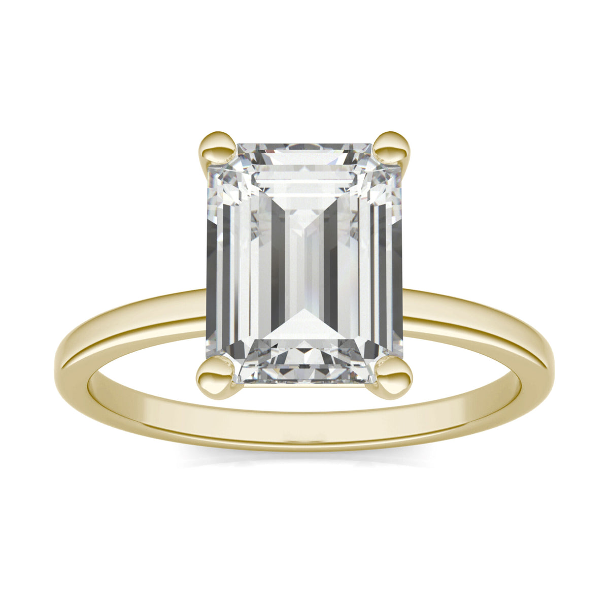 Lab-Created Moissanite Solitaire Engagement Ring in 14K Yellow Gold (2-1/2 ct. dew)