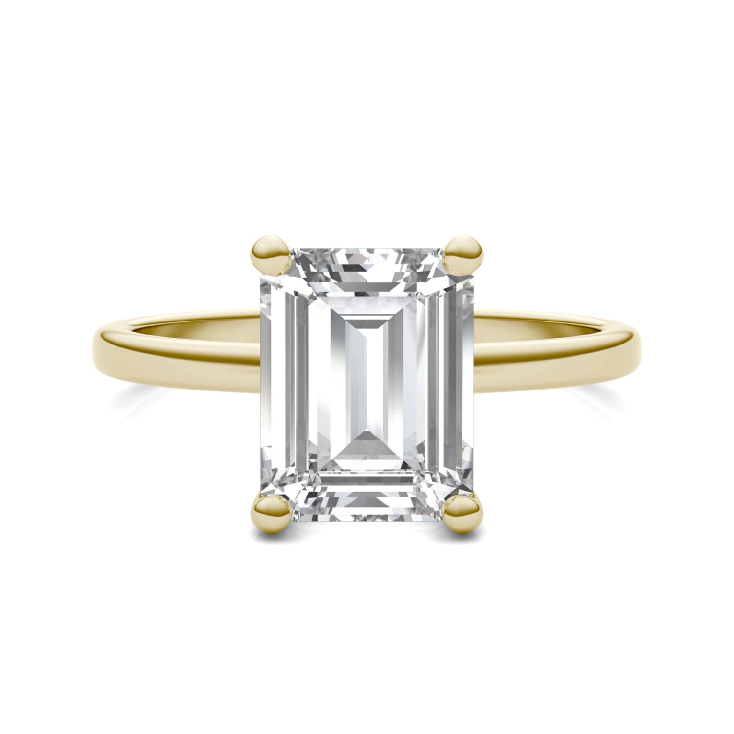 Lab-Created Moissanite Solitaire Engagement Ring in 14K Yellow Gold (2-1/2 ct. dew)