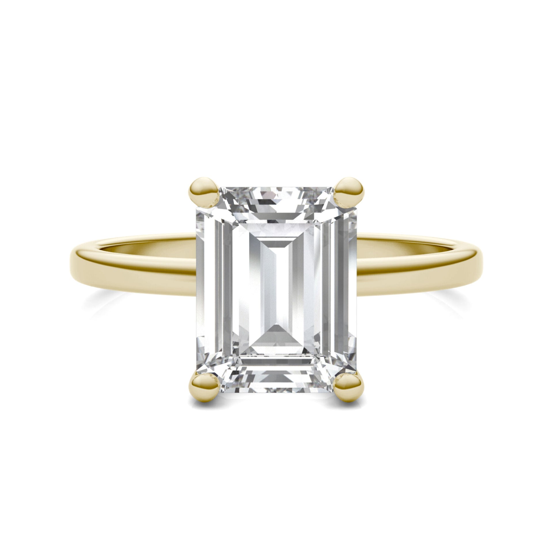 Lab-Created Moissanite Solitaire Engagement Ring in 14K Yellow Gold (2-1/2 ct. dew)