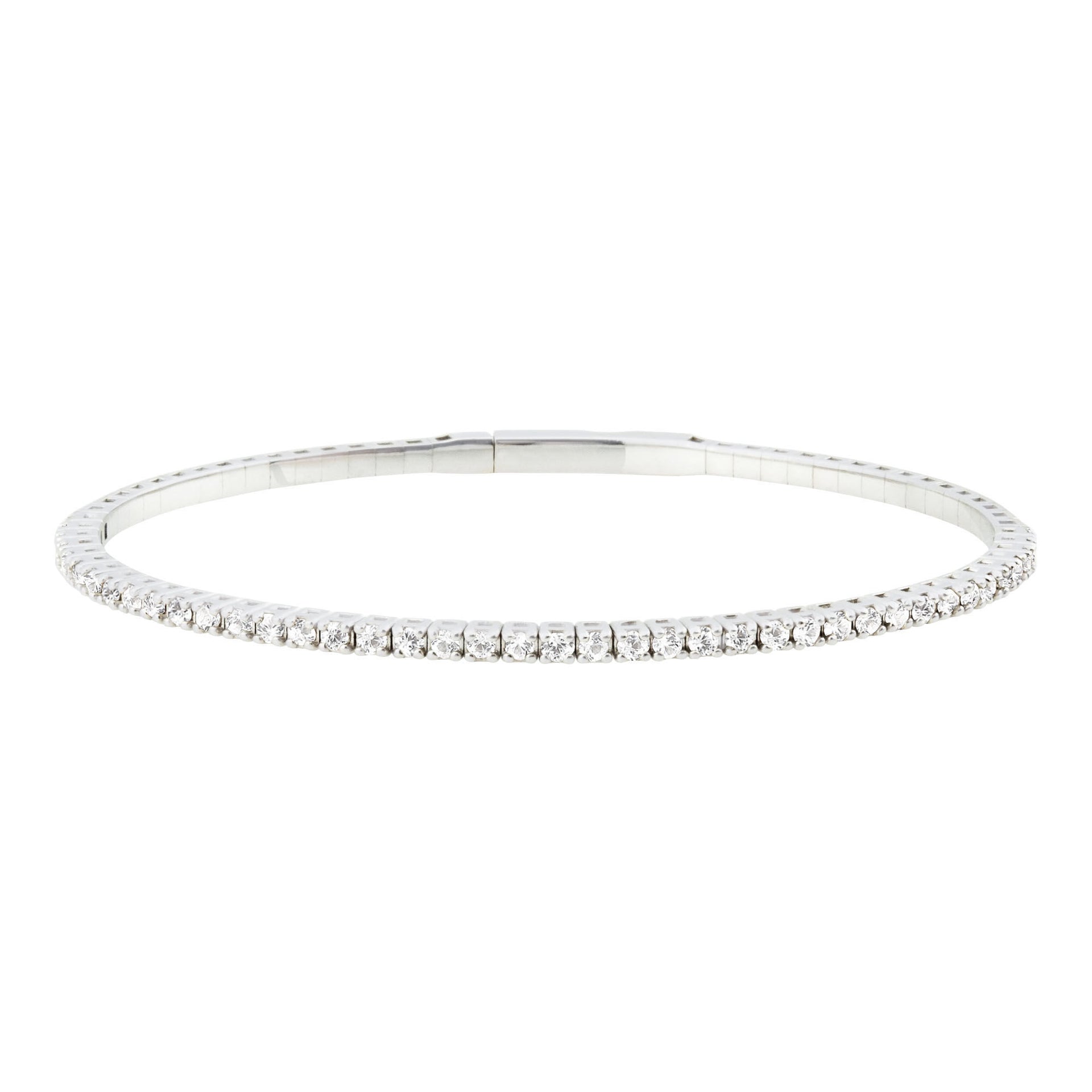Diamond Flex Bangle Bracelet in 10K White Gold (1 ct. tw.)