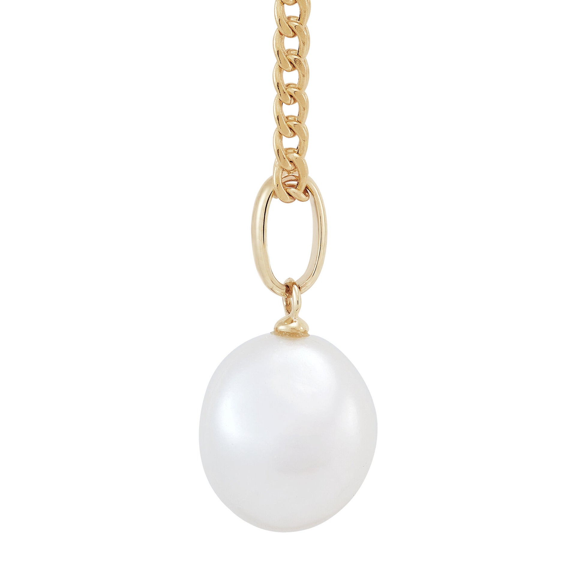 Cultured Freshwater Pearl Drop Pendant in 10K Yellow Gold