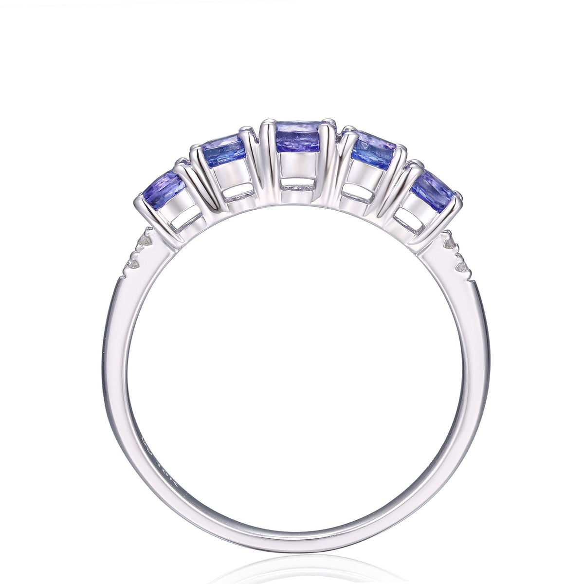 Tanzanite Ring with Diamond Accents in 10K White Gold