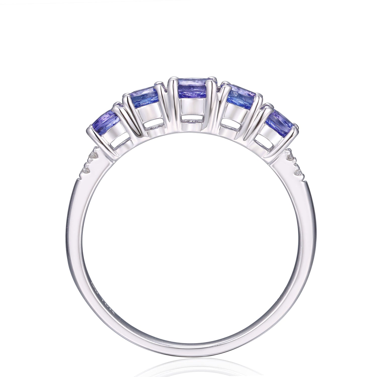 Tanzanite Ring with Diamond Accents in 10K White Gold