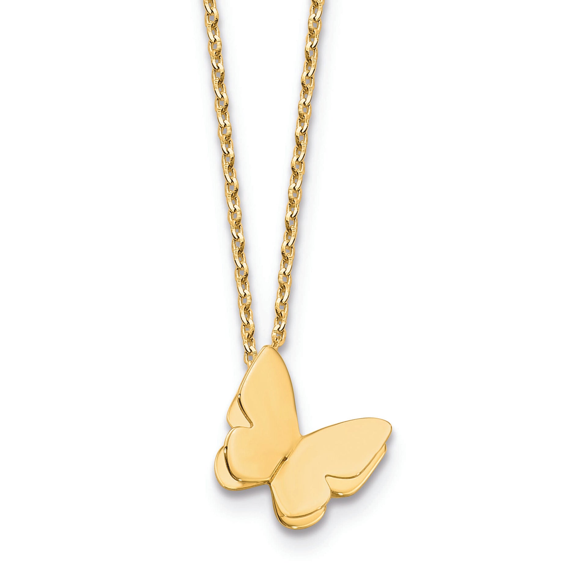 Butterfly Charm Necklace in 14K Yellow Gold