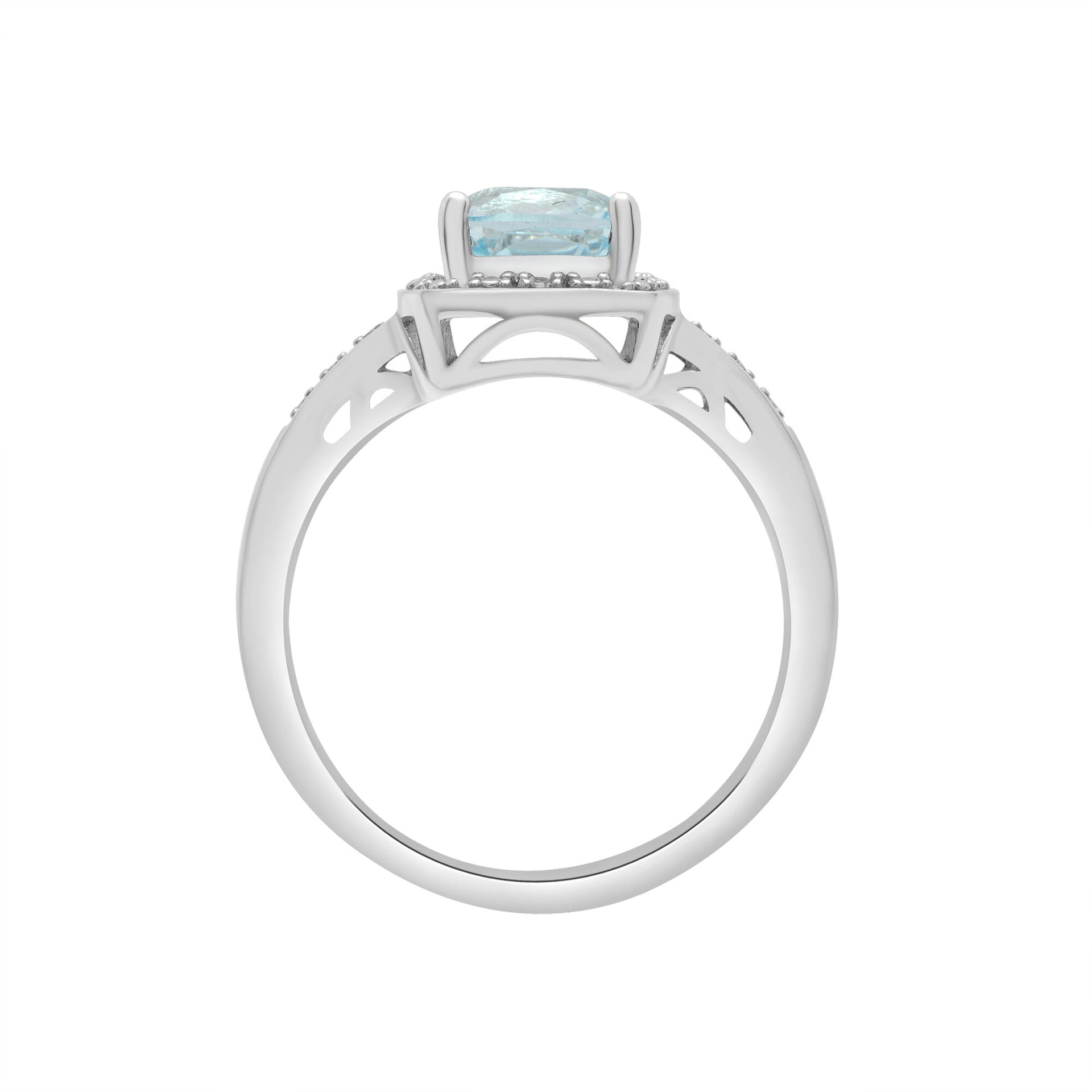 Blue Topaz and Diamond Accent Ring in Sterling Silver