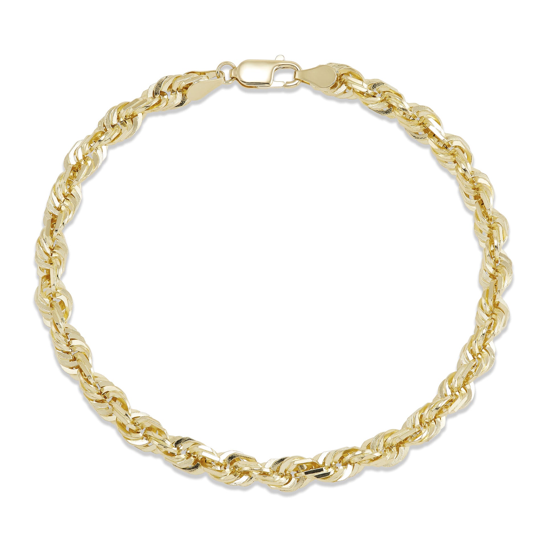 Rope Chain Bracelet in 14K Yellow Gold, 5.5mm, 8.5"