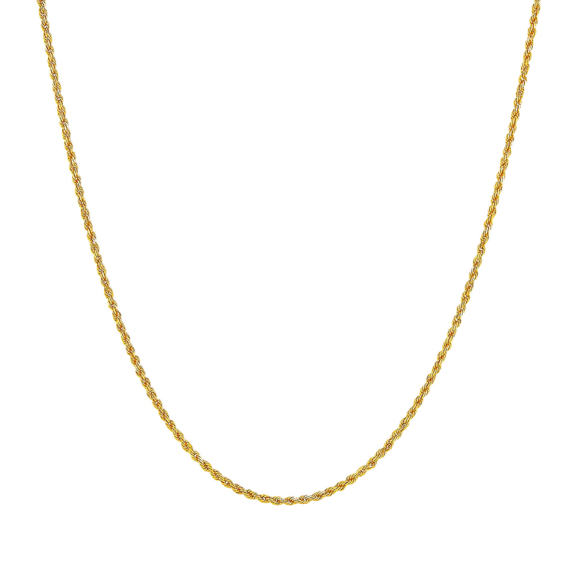 Solid Glitter Rope Chain in 14K Yellow Gold, 1.6MM, 20"