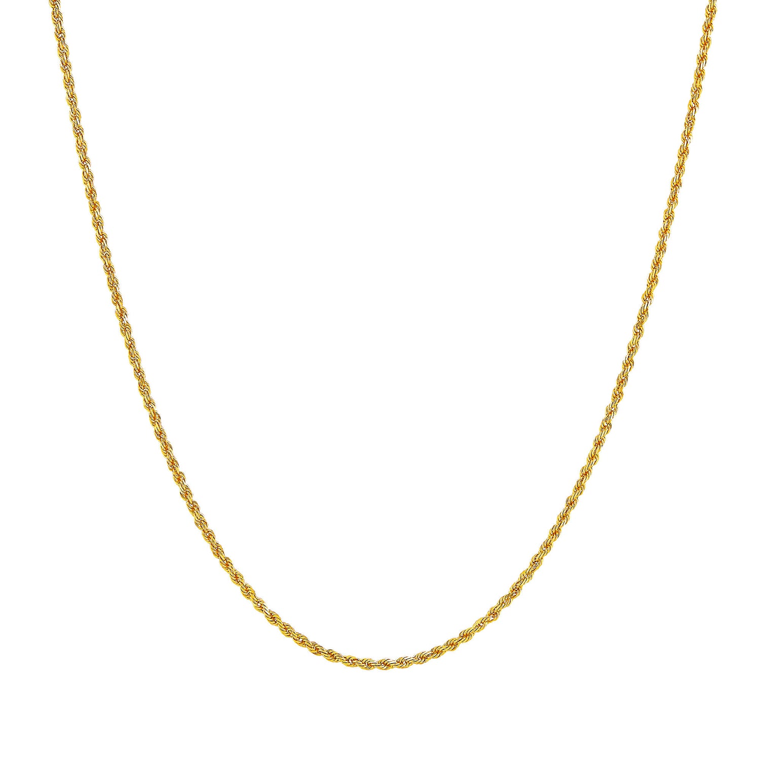 Solid Glitter Rope Chain in 14K Yellow Gold, 1.6MM, 22"