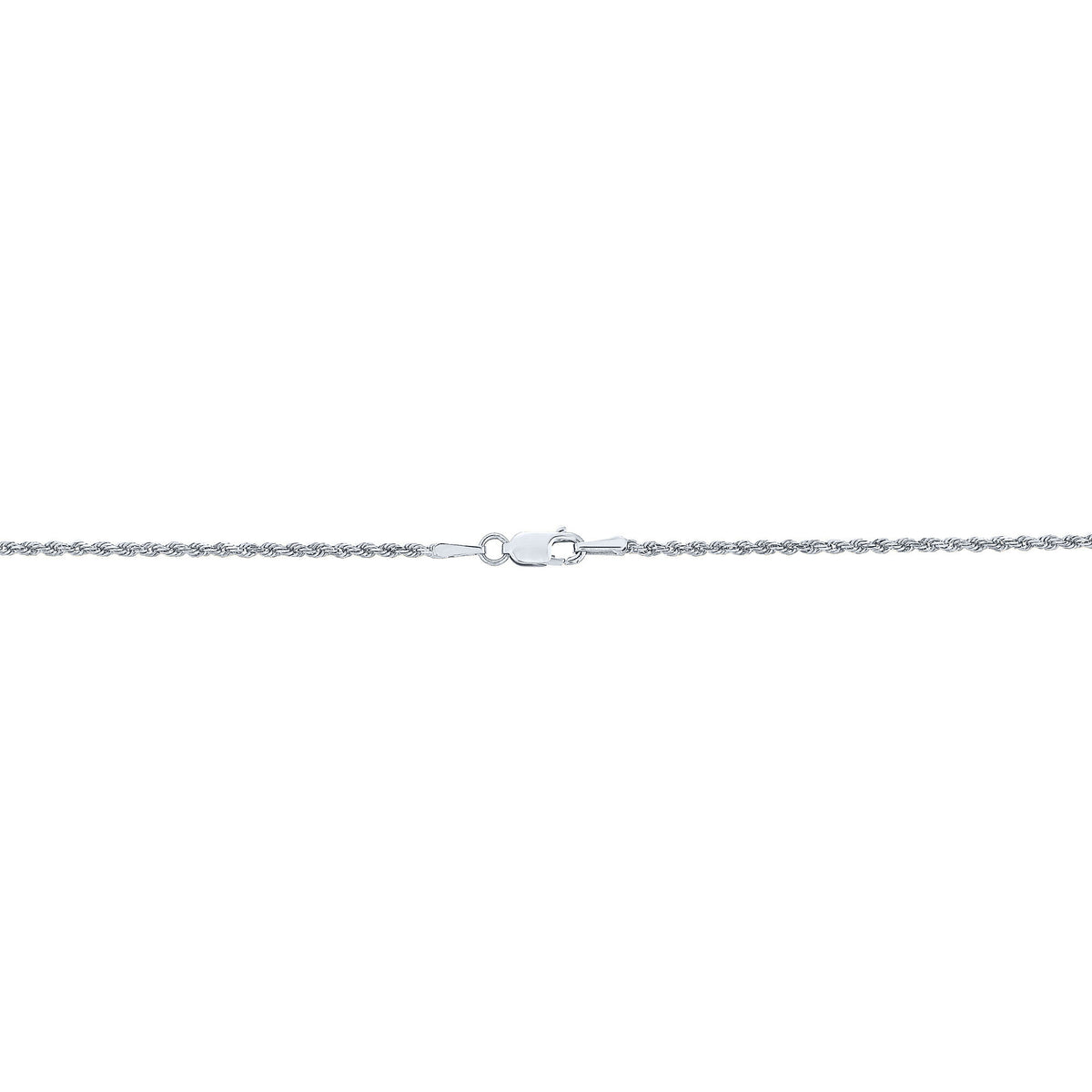 Solid Glitter Rope Chain in 14K White Gold, 1.6MM, 18"
