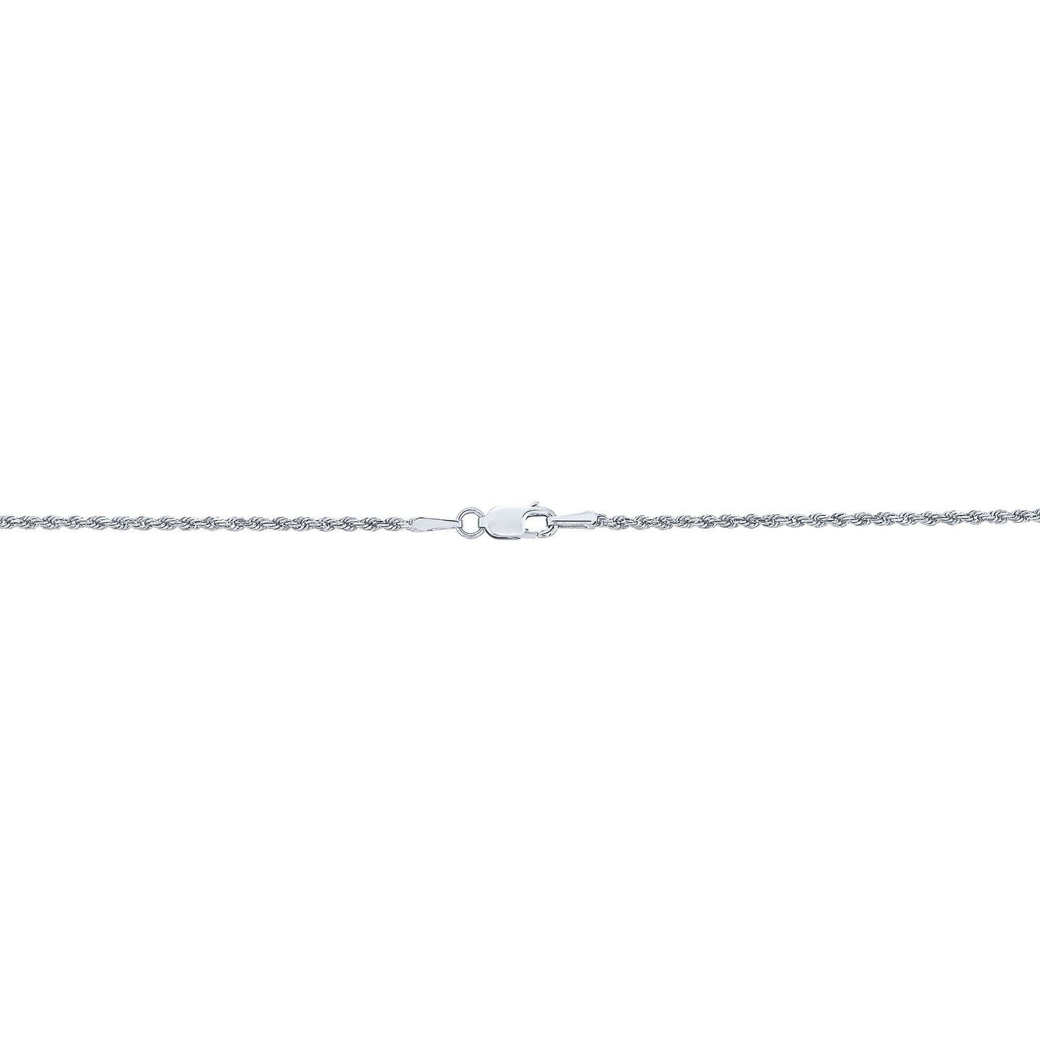 Solid Glitter Rope Chain in 14K White Gold, 1.6MM, 18"