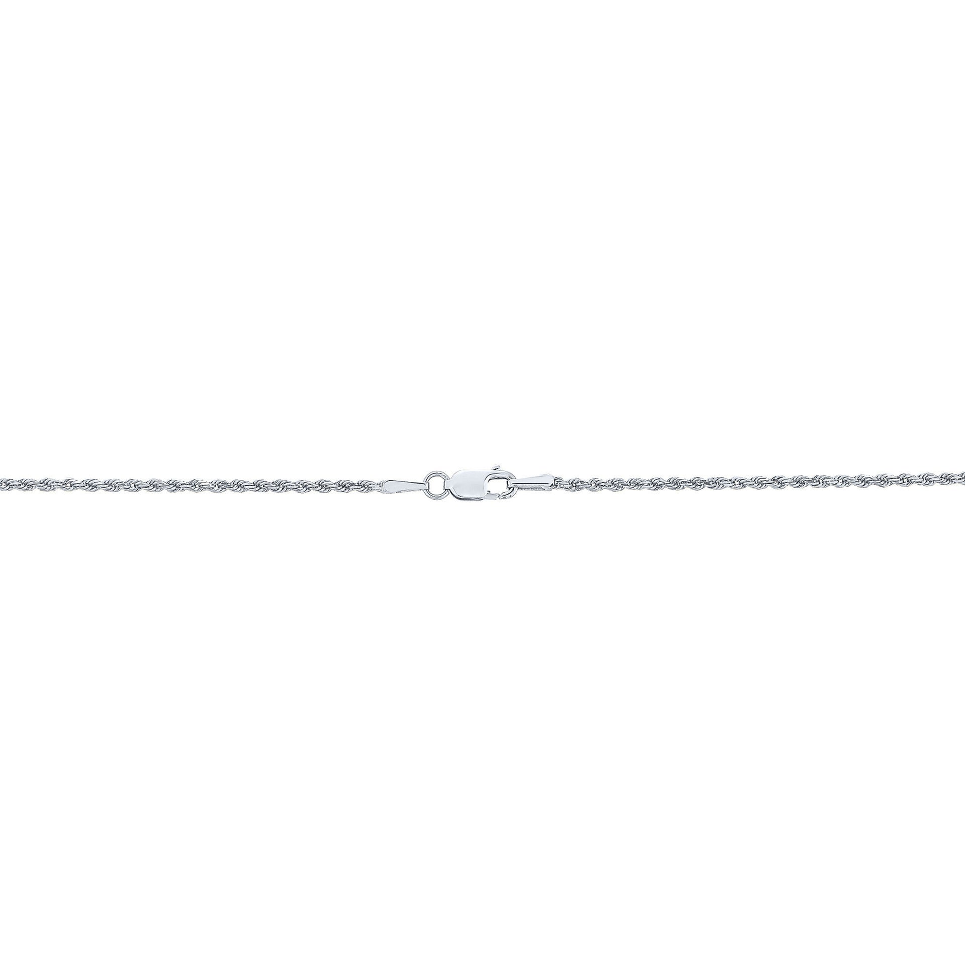Solid Glitter Rope Chain in 14K White Gold, 1.6MM, 18"