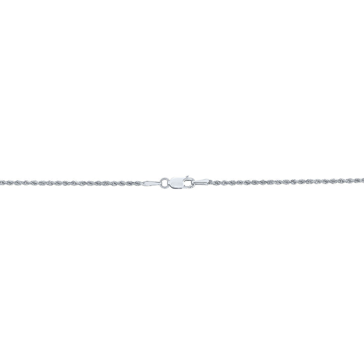 Solid Glitter Rope Chain in 14K White Gold, 1.6MM, 18"