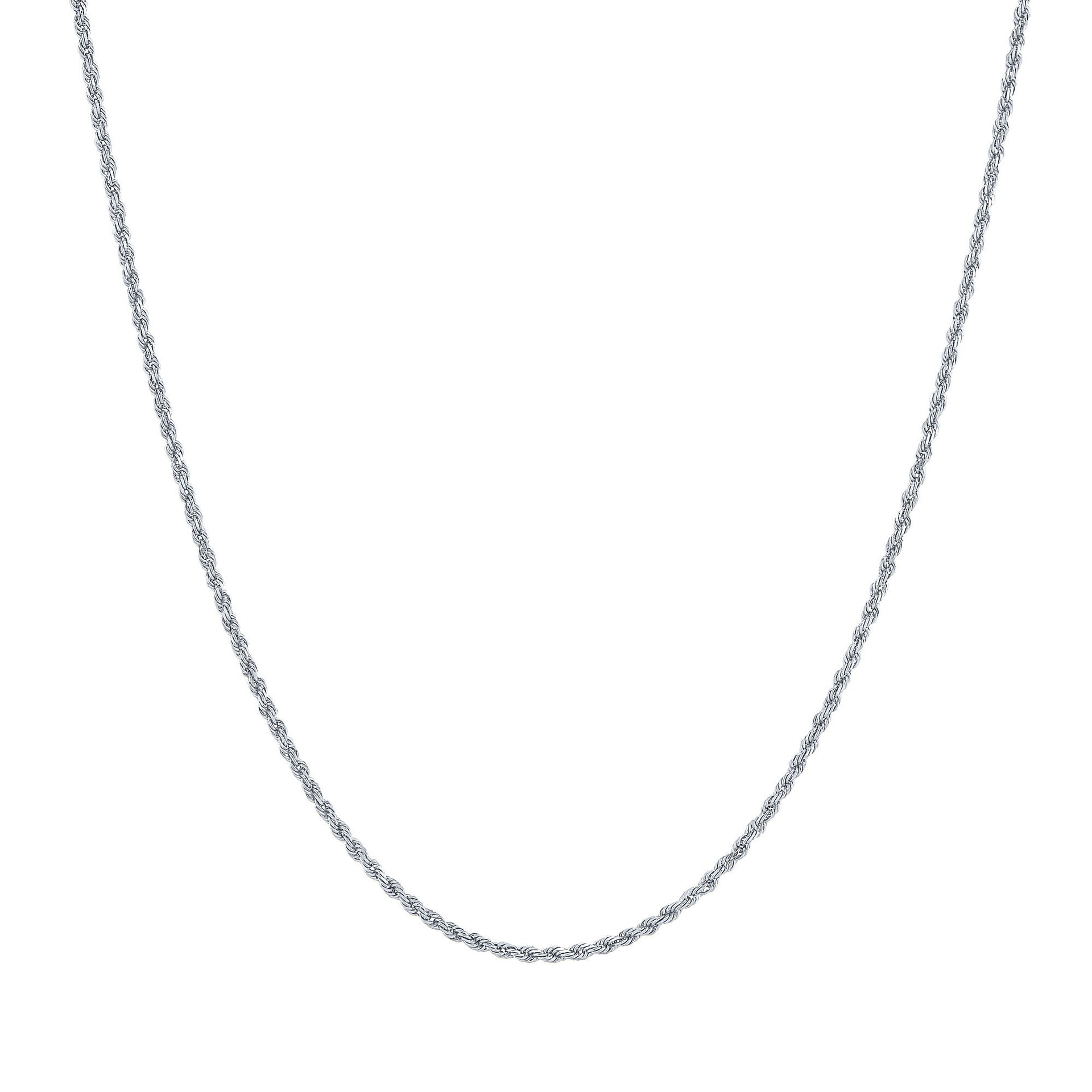 Solid Glitter Rope Chain in 14K White Gold, 1.6MM, 20"