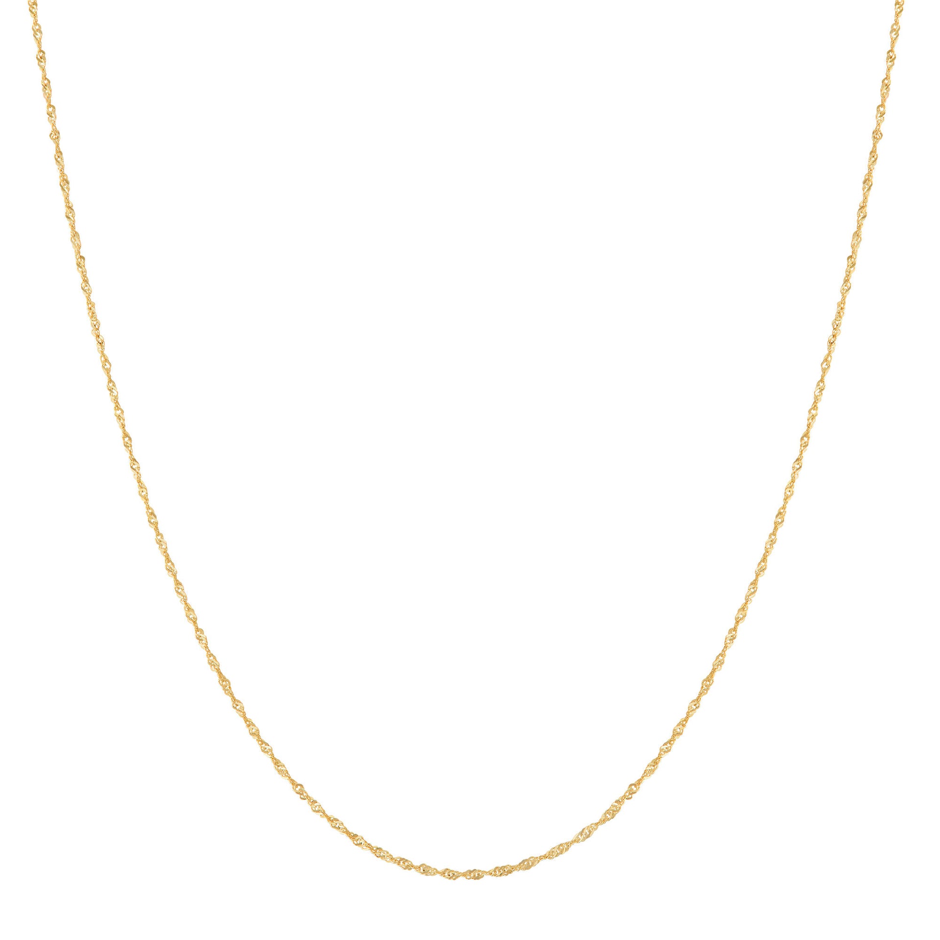 Solid Singapore Chain in 14K Yellow Gold, 1.3MM, 20"