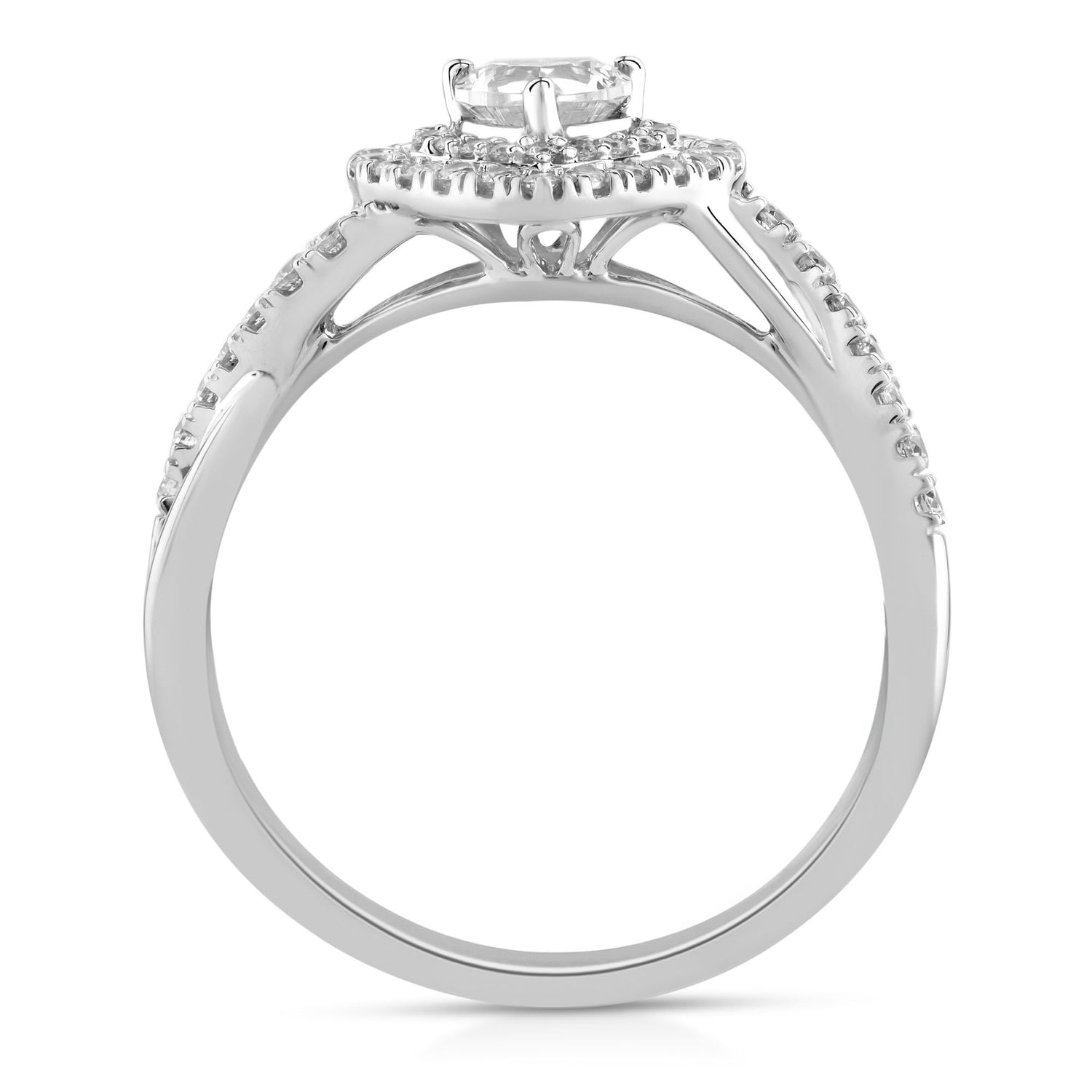 Diamond Heart-Shaped Halo Ring in 14K White Gold (5/8 ct. tw.)