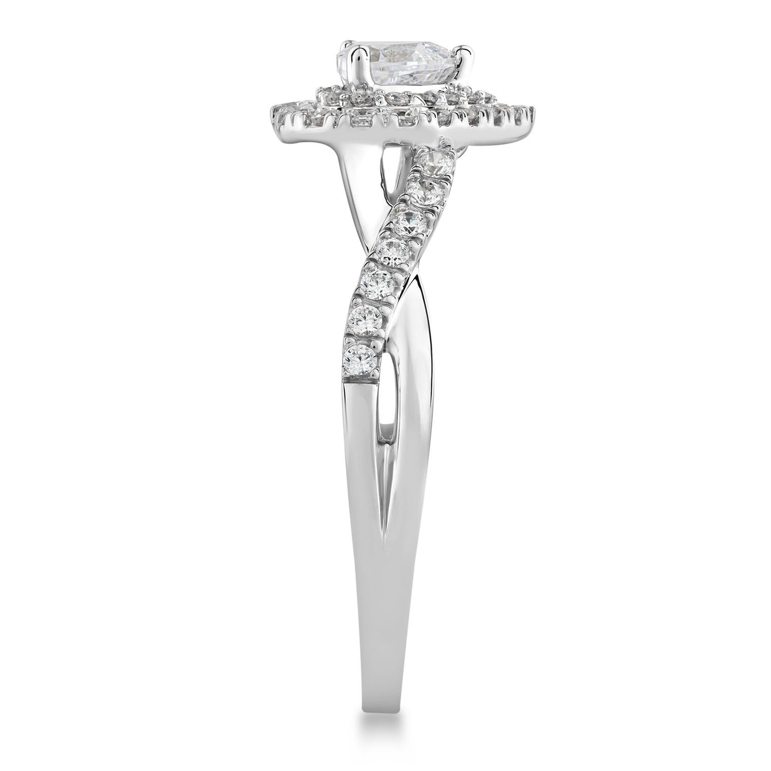 Diamond Heart-Shaped Halo Ring in 14K White Gold (5/8 ct. tw.)