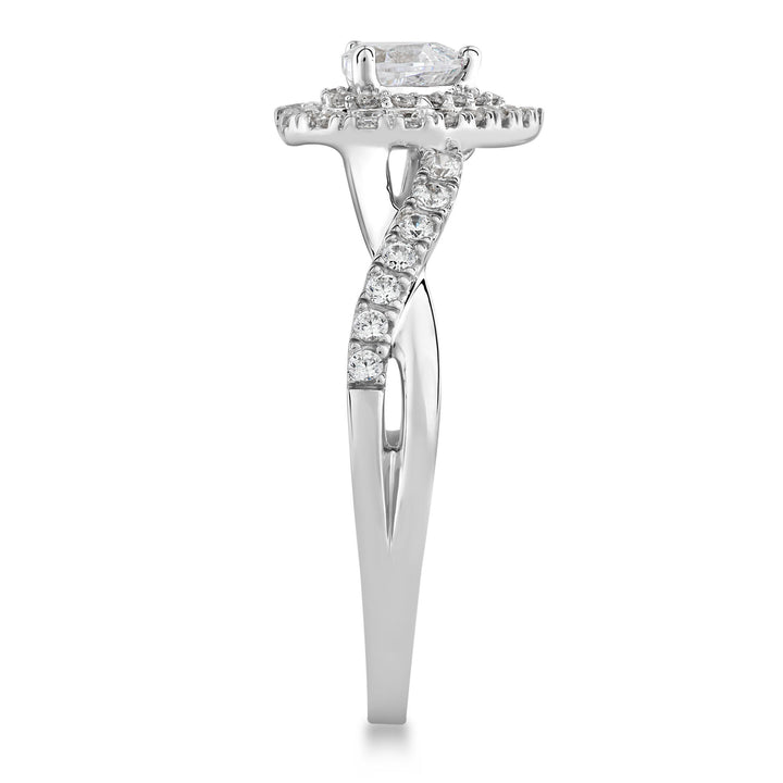 Diamond Heart-Shaped Halo Ring in 14K White Gold (5/8 ct. tw.)