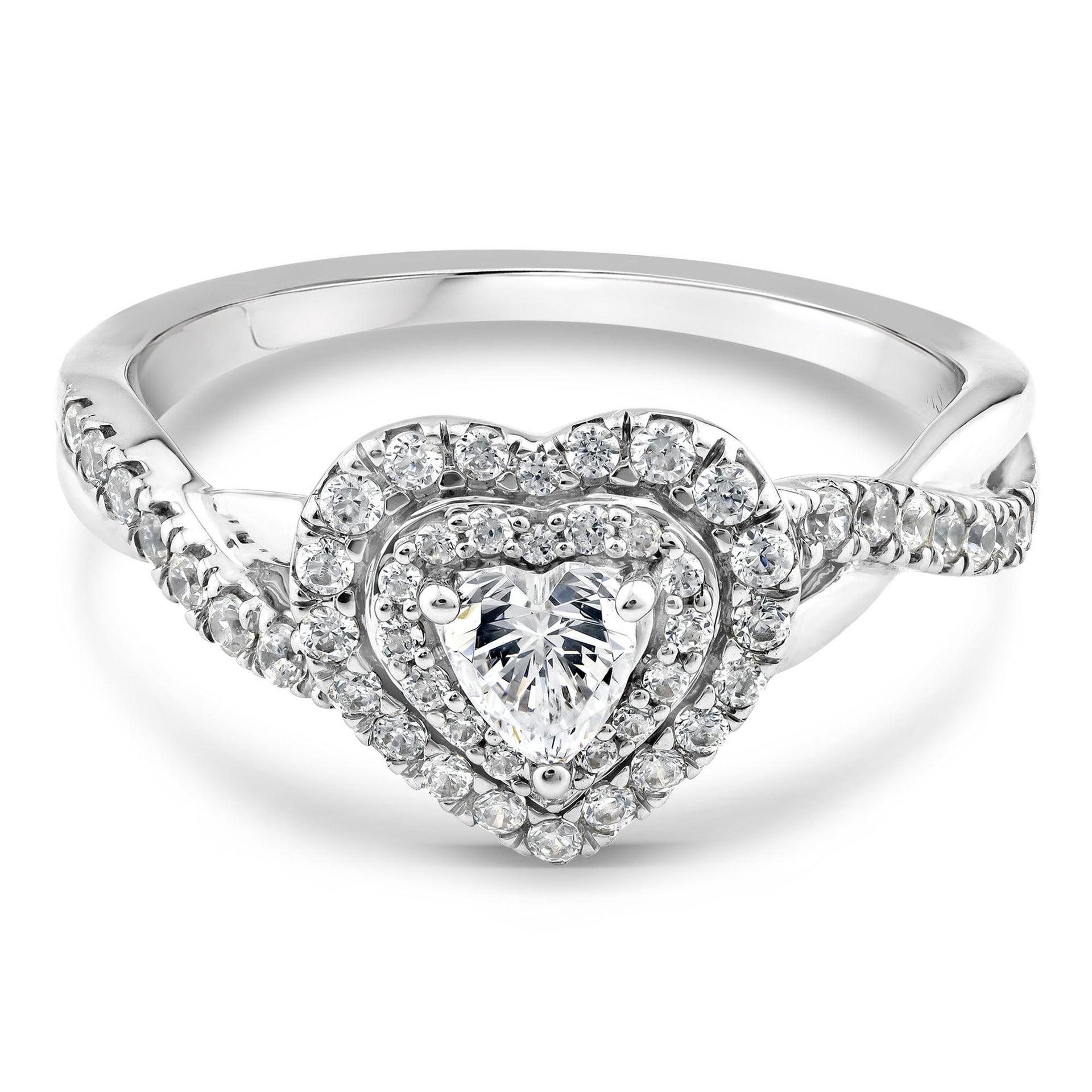 Diamond Heart-Shaped Halo Ring in 14K White Gold (5/8 ct. tw.)