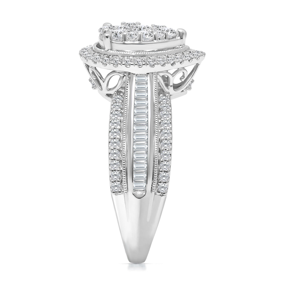 Diamond Composite Pear-Shaped Engagement Ring in 10K White Gold (1 ct. tw.)