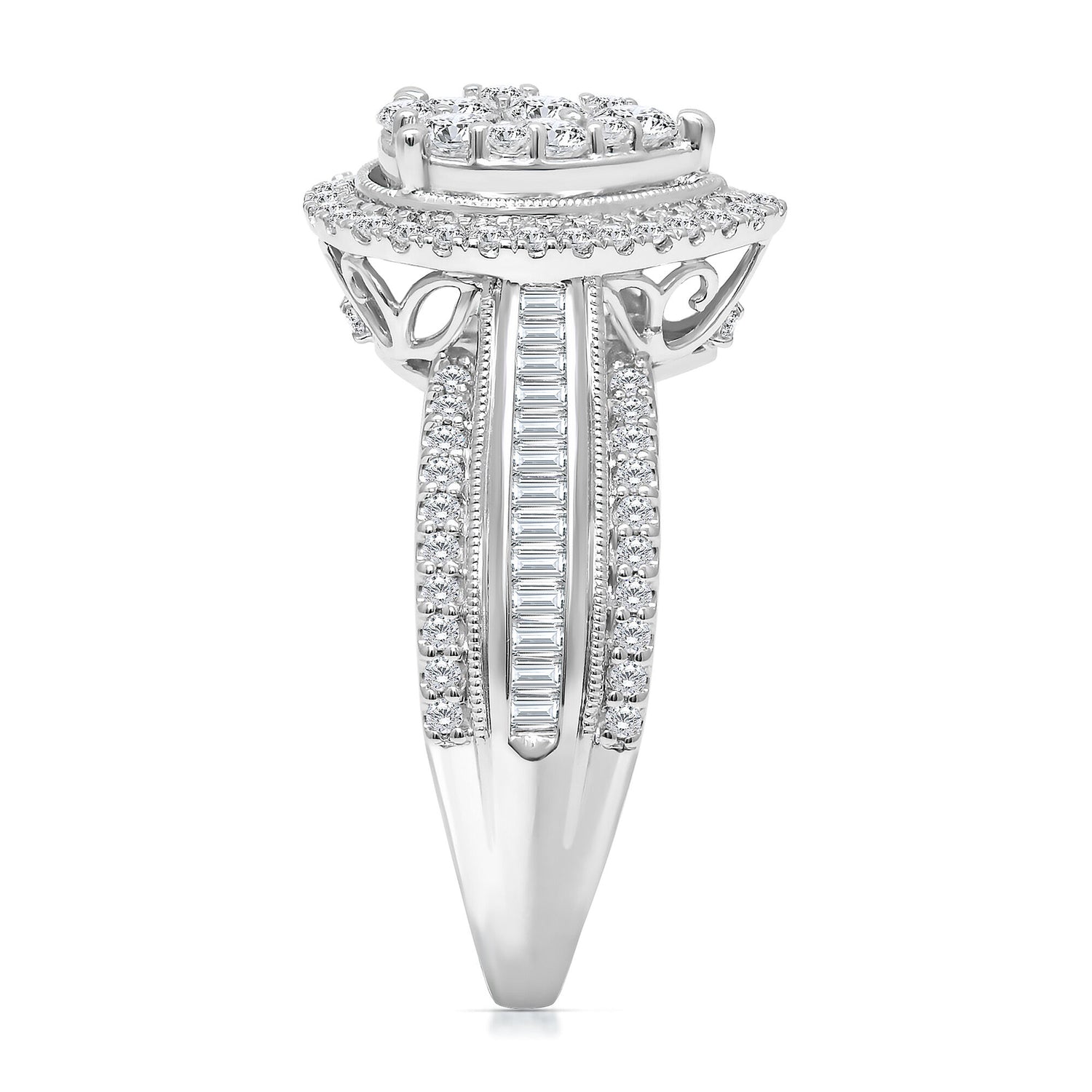 Diamond Composite Pear-Shaped Engagement Ring in 10K White Gold (1 ct. tw.)