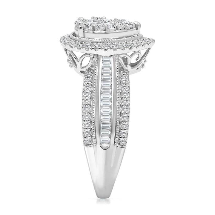 Diamond Composite Pear-Shaped Engagement Ring in 10K White Gold (1 ct. tw.)