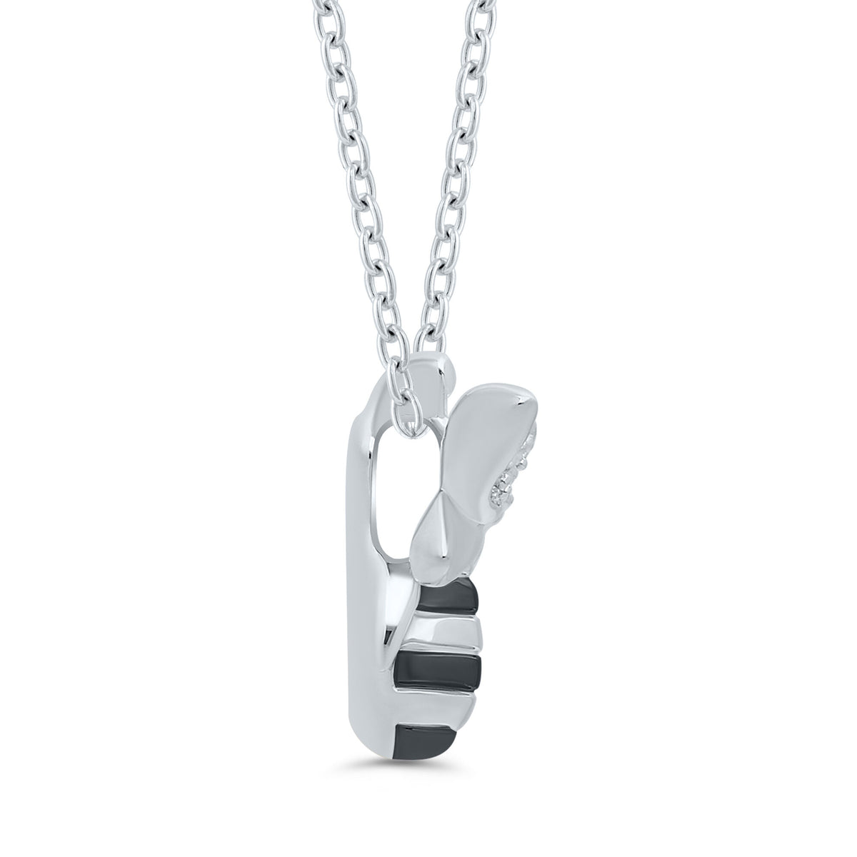 Bee Pendant with Diamond Accents in Sterling Silver