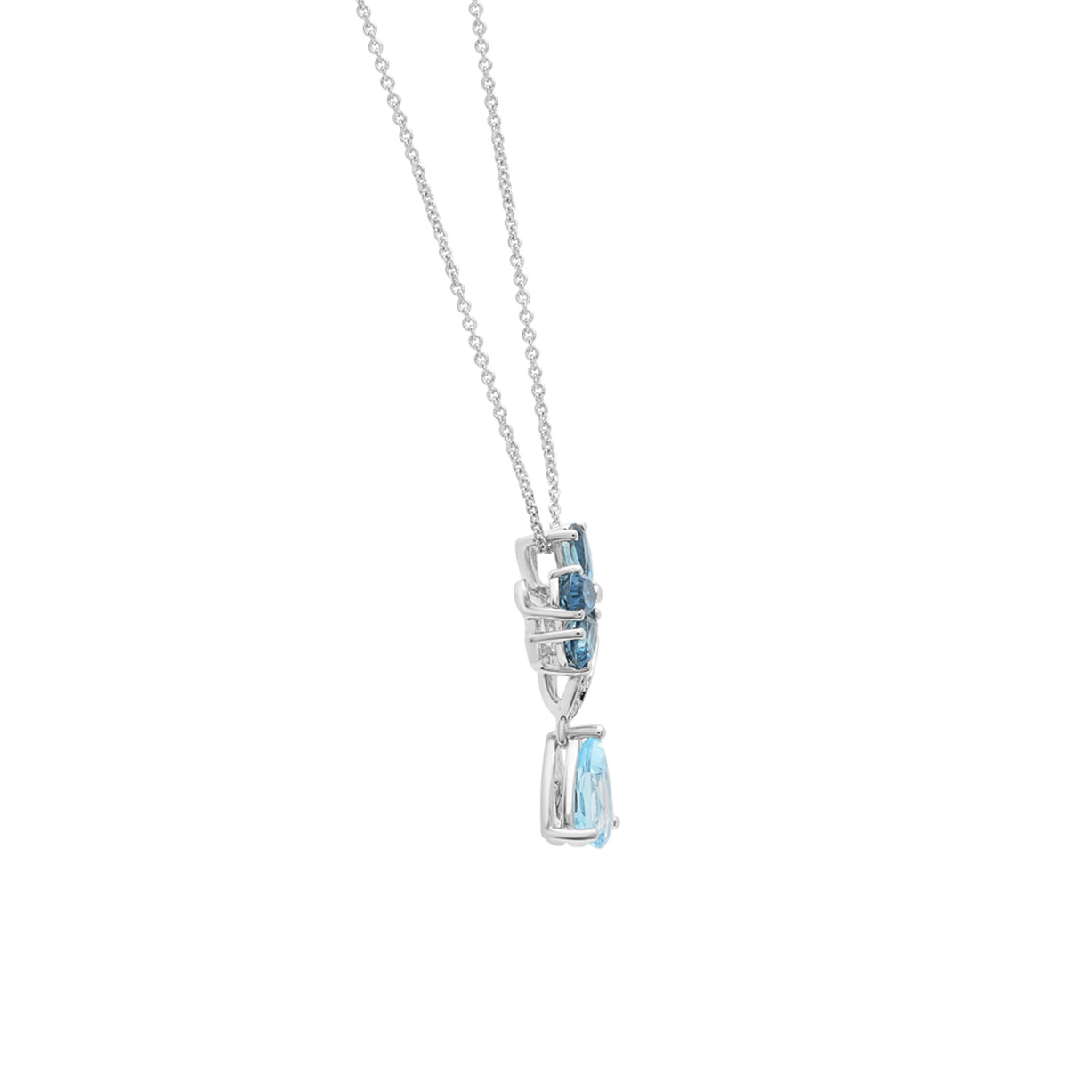 Blue Topaz and Diamond Accent Pendant in Sterling Silver