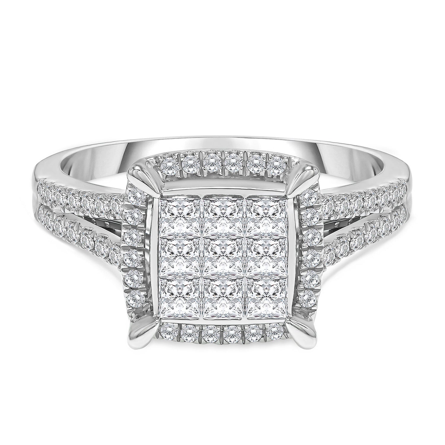 Composite Diamond Engagement Ring in 10K White Gold (1 ct. tw.)
