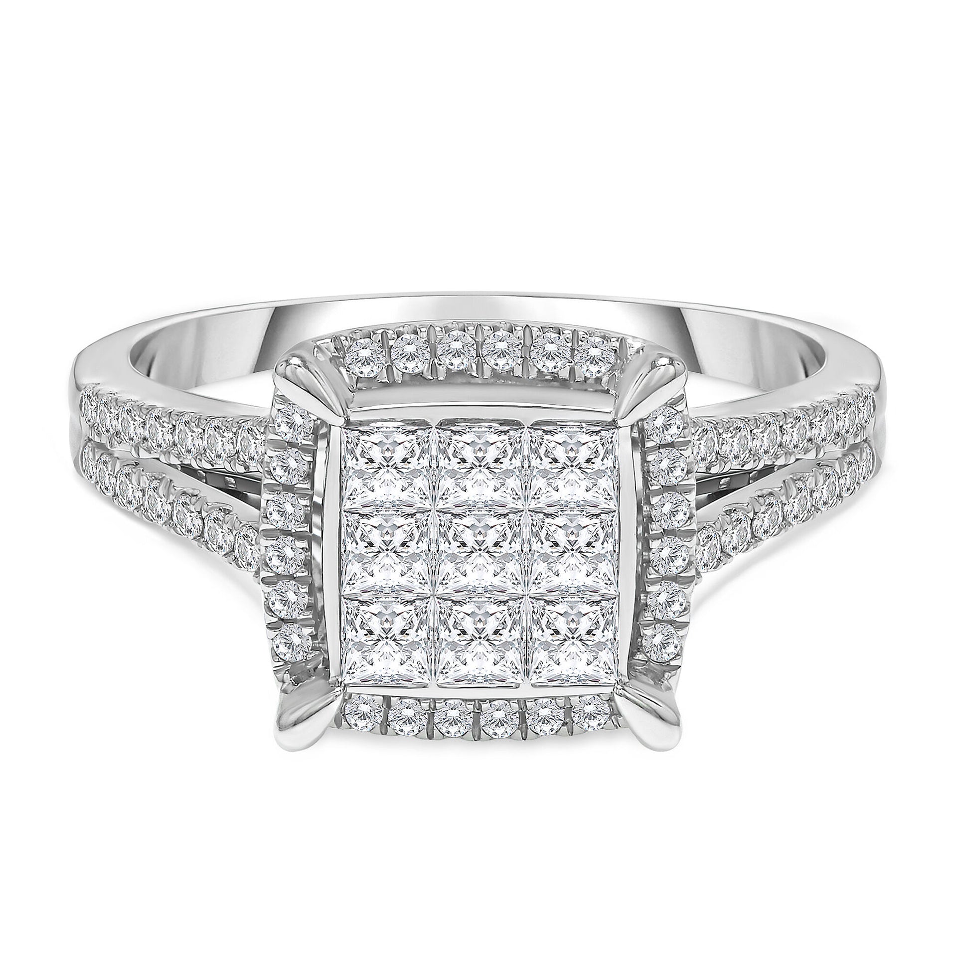 Composite Diamond Engagement Ring in 10K White Gold (1 ct. tw.)