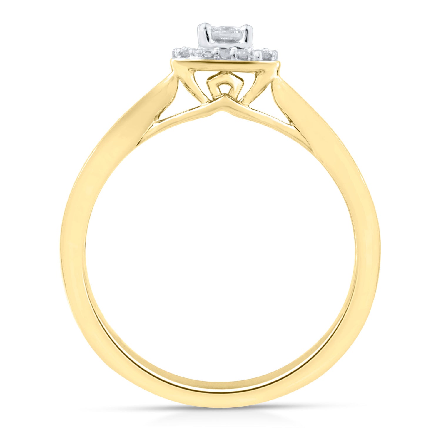 Diamond and Blue Sapphire Promise Ring in 10K Yellow Gold (1/7 ct. tw.)