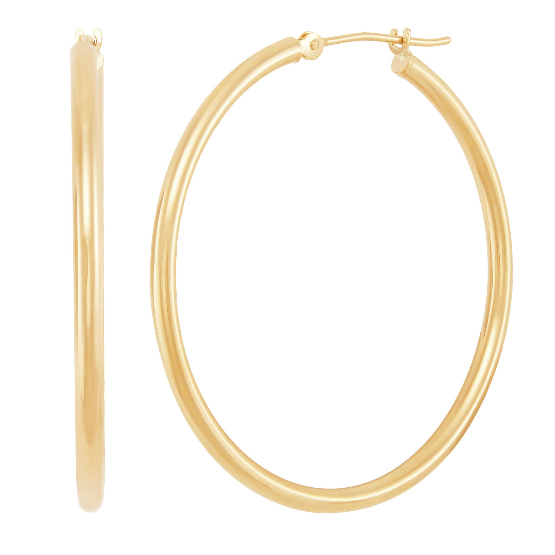 Polished Hoop Earrings in 14K Yellow Gold, 35MM