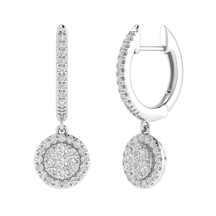 Diamond Drop Earrings in 14K White Gold (1/2 ct. tw.)