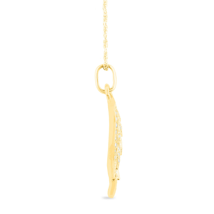 Diamond Wing Pendant in 14K Yellow Gold (1/7 ct. tw.)