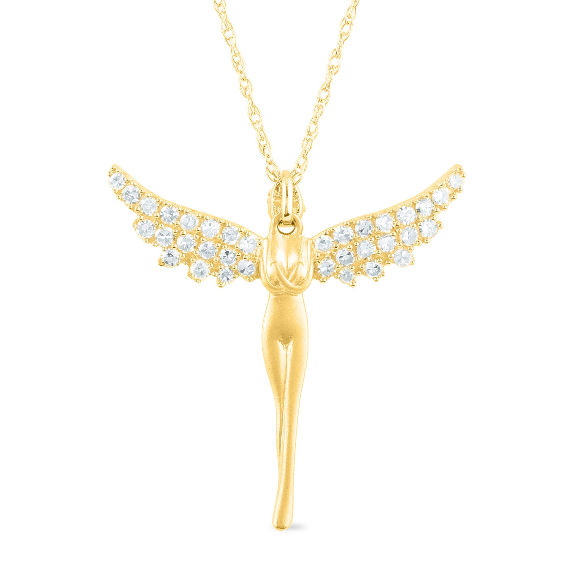 Diamond Angel Pendant in 14K Yellow Gold (1/4 ct. tw.)